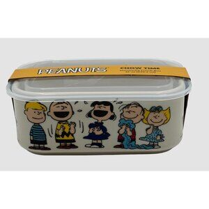 NIP Peanuts Snoopy & The Gang Chow Time 32oz Stoneware Lunch Box Food Storage